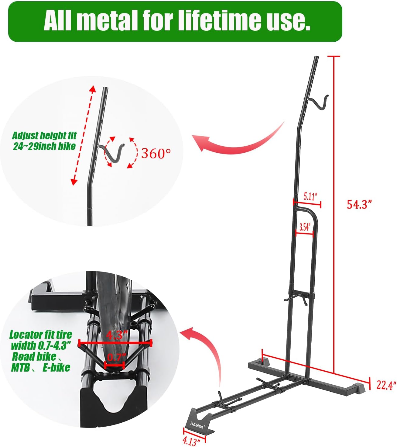 Bike Stand,Vertical Bike Rack For Indoor Bike Storage,Upright Bicycle Stand Floor. (StyleA-1pack)