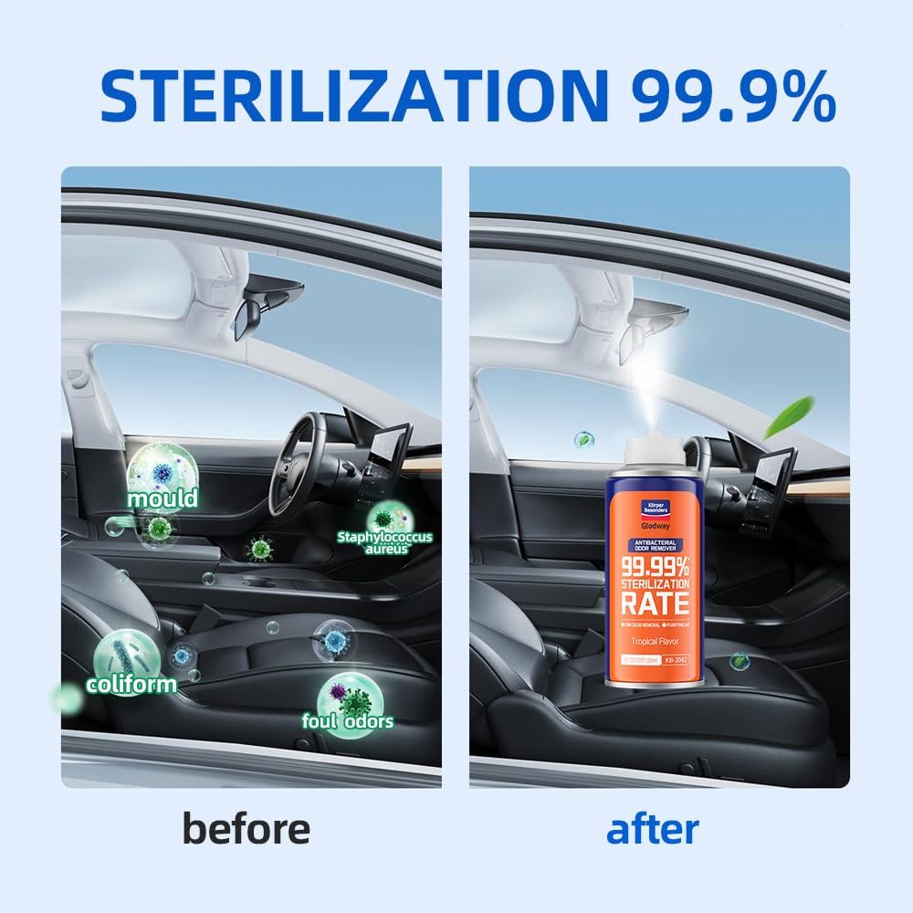 Glodway Whole Car Air Refresher,Odor Eliminator Remover Spray For Car,Two Kinds Scents Freshener With Odour Eliminator Technology,Long-Lasting Scent,6 Ounce(Pack of 3)