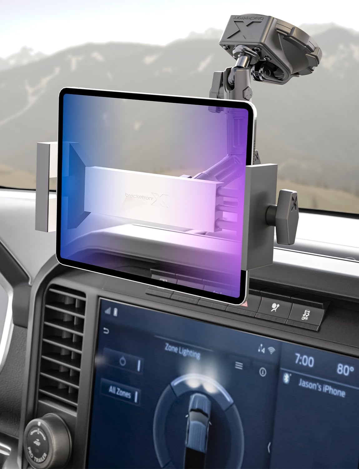 Bracketron HD Tablet Dock PRO Dash and Window Metal Clamp Mount, Universal Tablet Holder for Cars and Trucks, Compatible with Tablets Up to 10 Inches Wide