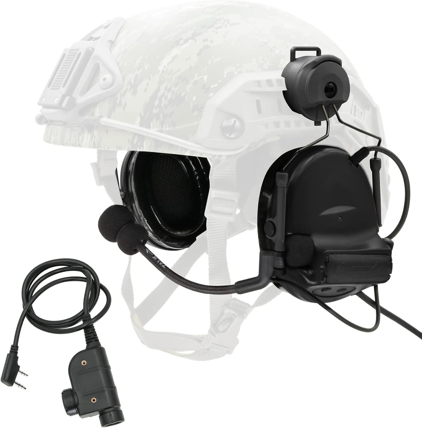 COMTA 2 Helmet-Type Tactical Headset with U94 PTT 2pin，Noise Canceling Headphones，for Airsoft Hunting Shooting