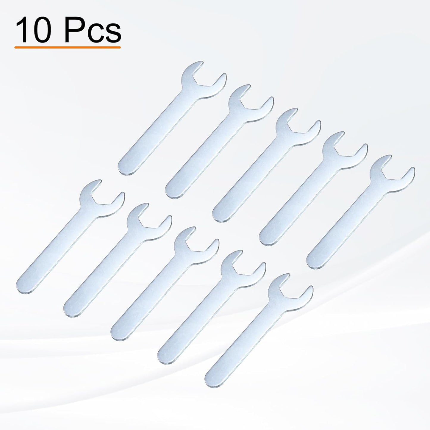 HARFINGTON 10pcs Small Wrench 16x95x2mm Metric U-Shaped Single Open Ended Spanner Super Thin Flat Head Galvanizing Wrench for Automotive Repair Furniture Assembly
