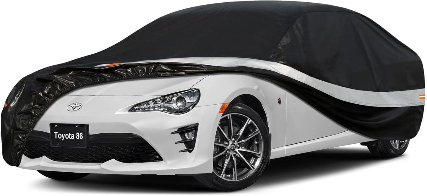 10 Layers Car Cover Custom Fit for Subaru BRZ (2012-2025)/Toyota 86(2012-2021), Waterproof All Weather for Automobiles, Outdoor Full Cover Sun Dust Rain Protection with Cotton. Black