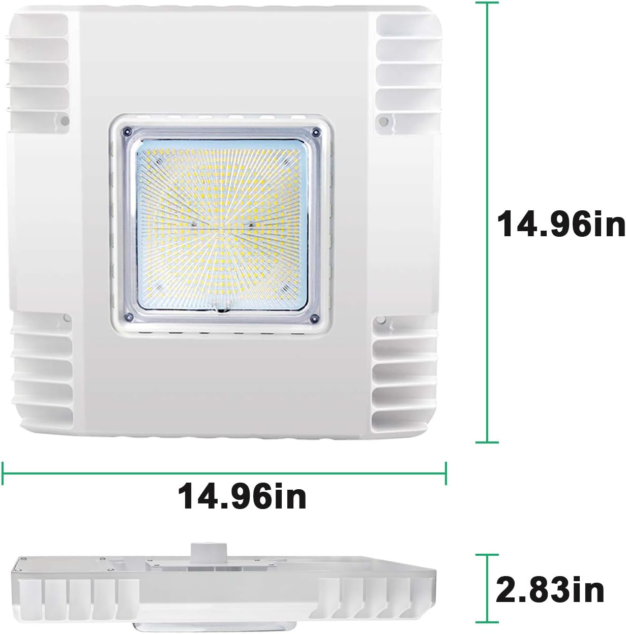 OSTEK LED Gas Station Canopy Light, 150W Carport Ceiling Light 5700K, Outdoor Rated (600W HID/HPS Equivalent), 90-277V IP65 DLC & UL Listed (150W - (1 Pack)