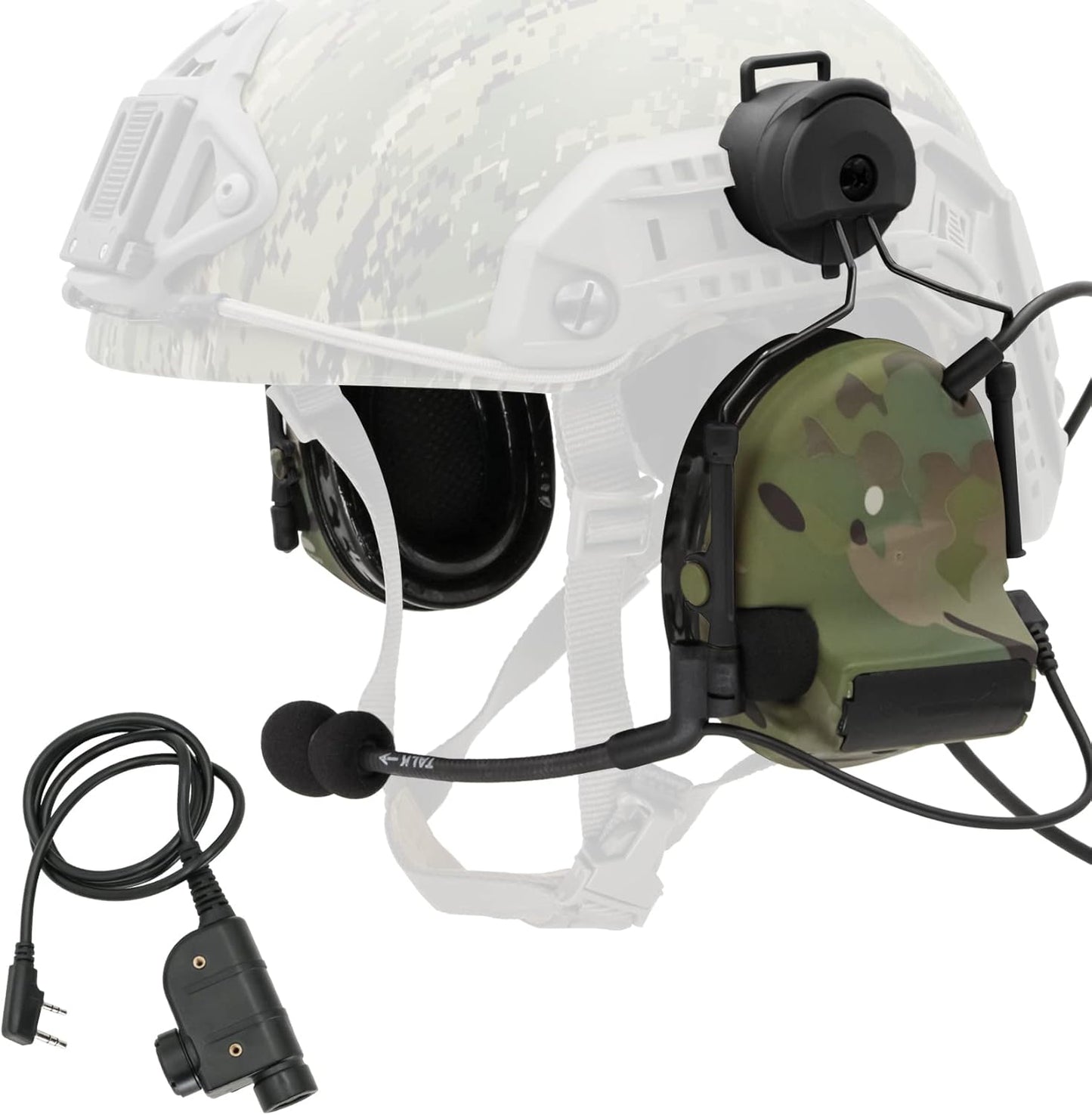 COMTA 2 Helmet-Type Tactical Headset with U94 PTT 2pin，Noise Canceling Headphones，for Airsoft Hunting Shooting