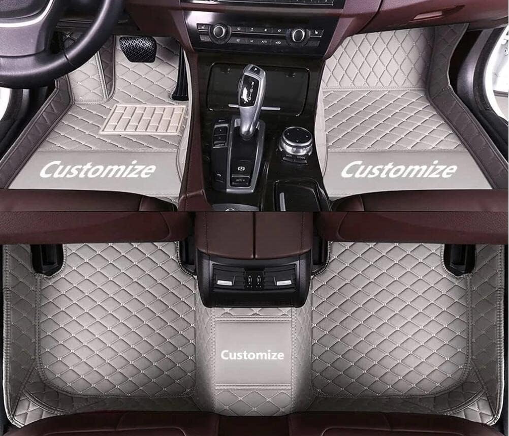 Custom All-Weather Protection Leather Car Floor Mats for Cars Sedan SUV Sports Car Waterproof Floor Mat (Gray)