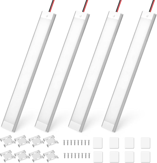 Linkstyle 4PCS 12V Interior LED Light Bar, 108 LEDs Light Strip Lights with Switch for Car Truck Camper Van RV, White