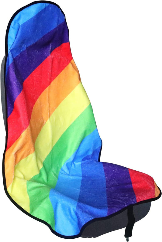 Car Seat Cover Protector Front Seats,for Gym Workout,Running,Swimming,Beach and Hiking,Waterproof Sweat Towel Bucket Seat Covers for Cars SUV Trucks (Rainbow, 1Pcs)