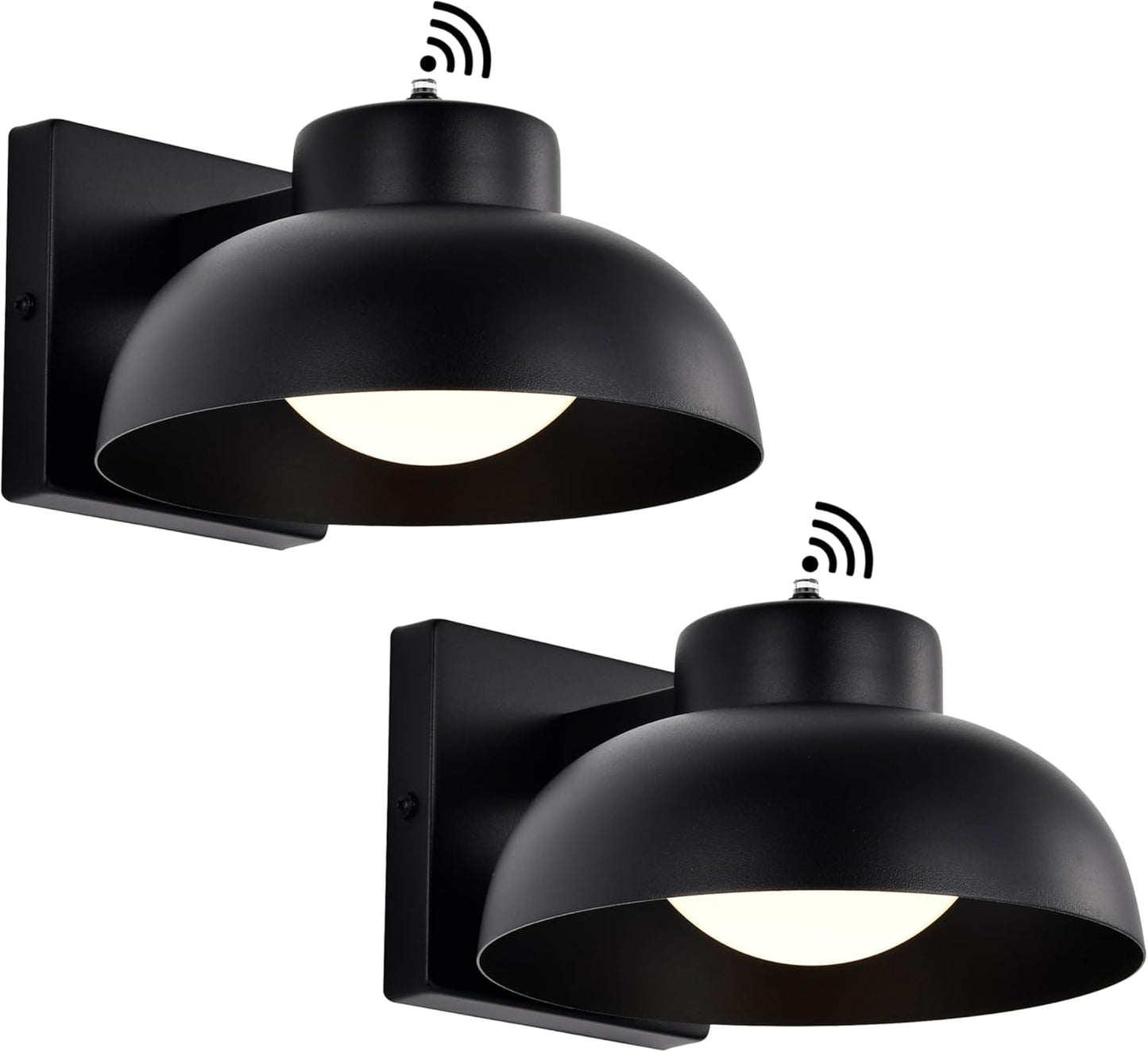 Black Exterior Light Fixtures, 2 Pack Dusk to Dawn LED Outdoor Wall Lights, 12W Integrated 3000K Farmhouse Barn Sconce, Waterproof LED Porch Lights Outdoor for Front Door, Garage, Entryway