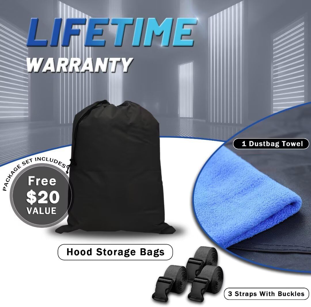 C10 Truck Cover Custom Fit 1960-2002 Standard/Extended/Crew Cab SB (6.5'-6.6') with Door Zipper, 12 Layers Outdoor Pickup Truck Cover Waterproof All Weather, for Wind Dust Rain UV Protector.