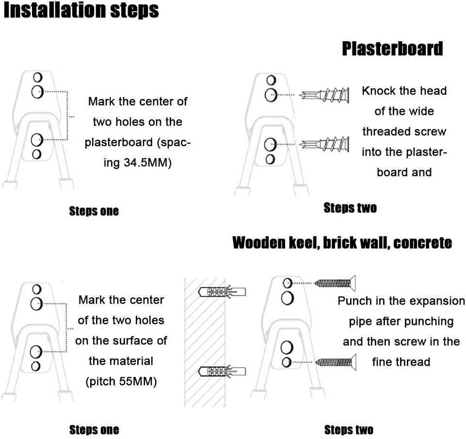 Garage Storage Utility Hooks，Garage Garden Tool Organizer，Steel Wall Mount Hooks, Garden Small U Hooks (6 Pack-Black)