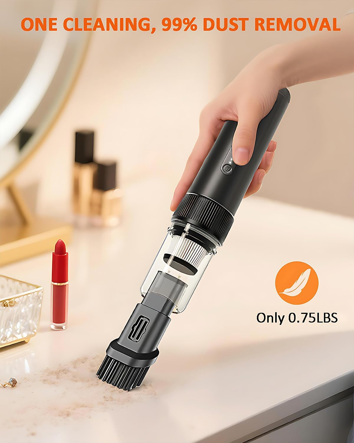 Car Vacuum Portable Cordless, 21000PA Handheld High Power Suction & Blower, Small Cordless Handheld Vacuum Cleaner for Car, Home, Office