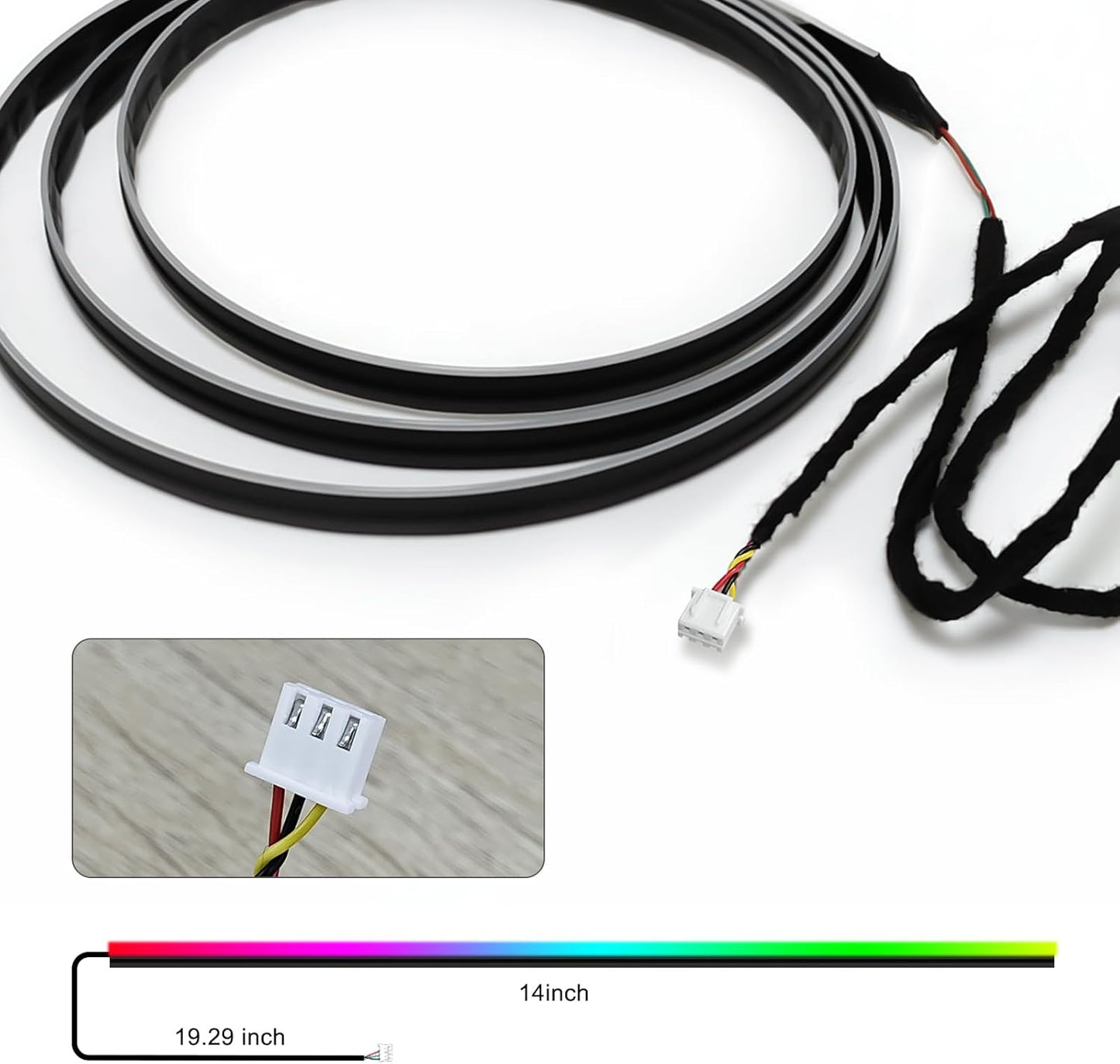 Dreamcolor Acrylic Interior Car LED Strip Light 14-inch, which fit for dreamcolor Main Controller Connects and sub-Controller kit (not Including), Not Applicable dreamcolor 5 in 1(Single Controller)