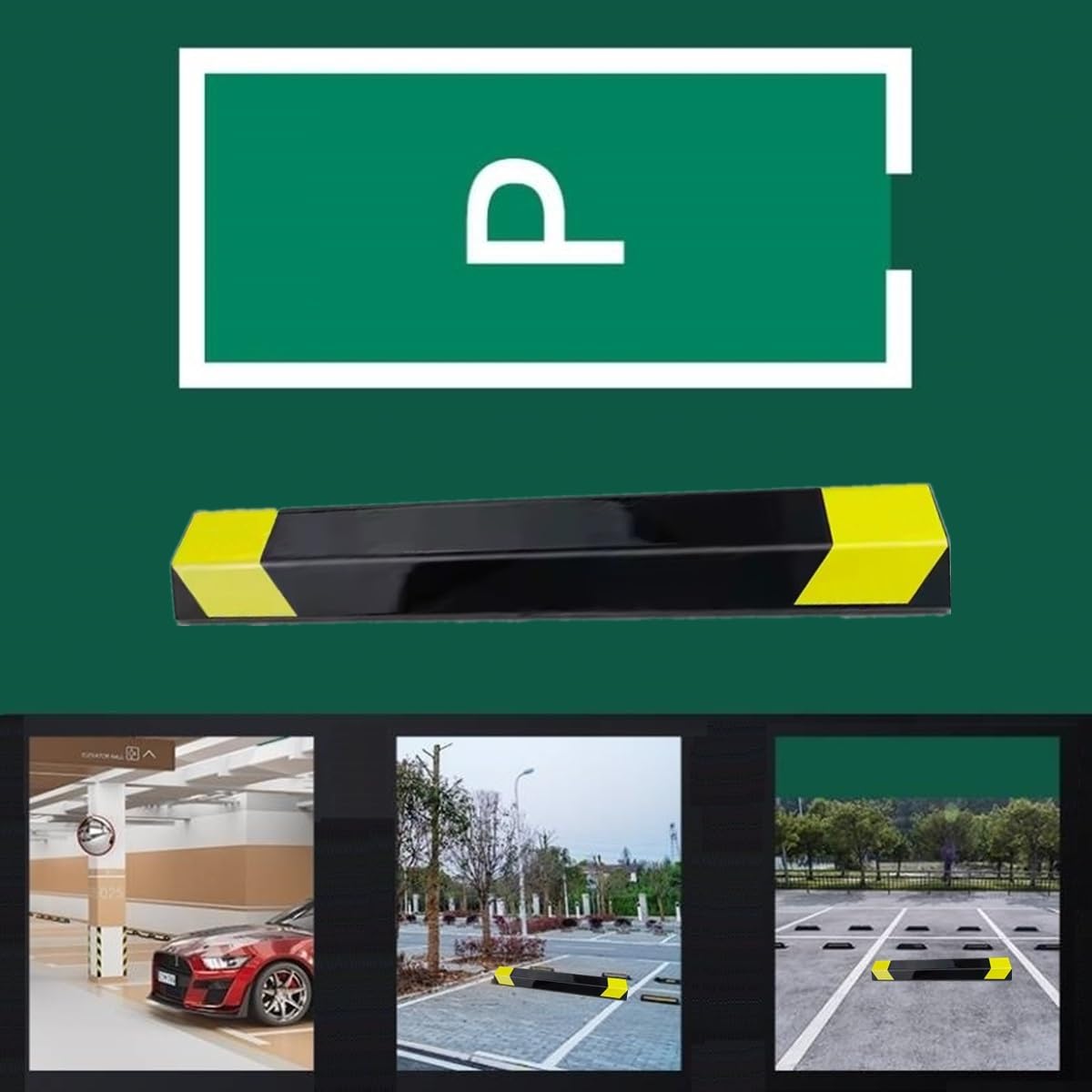 1 Pack 16" Parking Aid for Garage Heavy Duty, Car Parking Stopper for Garage 2 Pack, Parking Aids Protects Car, Parking Stopper Easy to Install (1 Pack 16" L x 1.25" H)