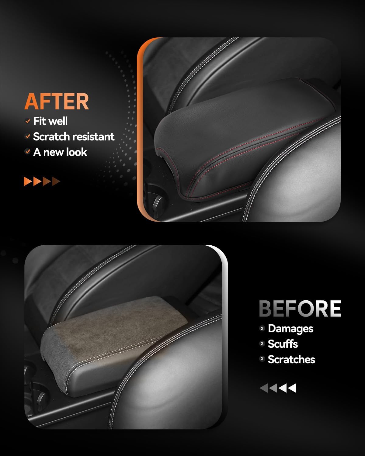 CDEFG for 2015-2025 Porsche Macan Center Console Cover Armrest Cover for Macan (Base, T, S, GTS) 2020 2021 2022 2023 2024 2025 Accessories Console armrest Protector