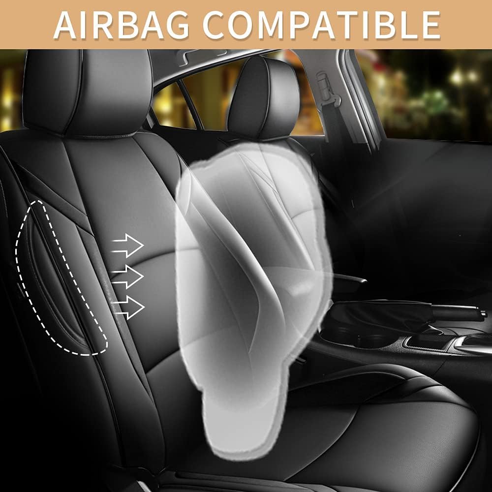 Car Seat Covers Fit for Mazda 3 2014 2015 2016 2017 2018 - Full Set Black Customized Seat Covers