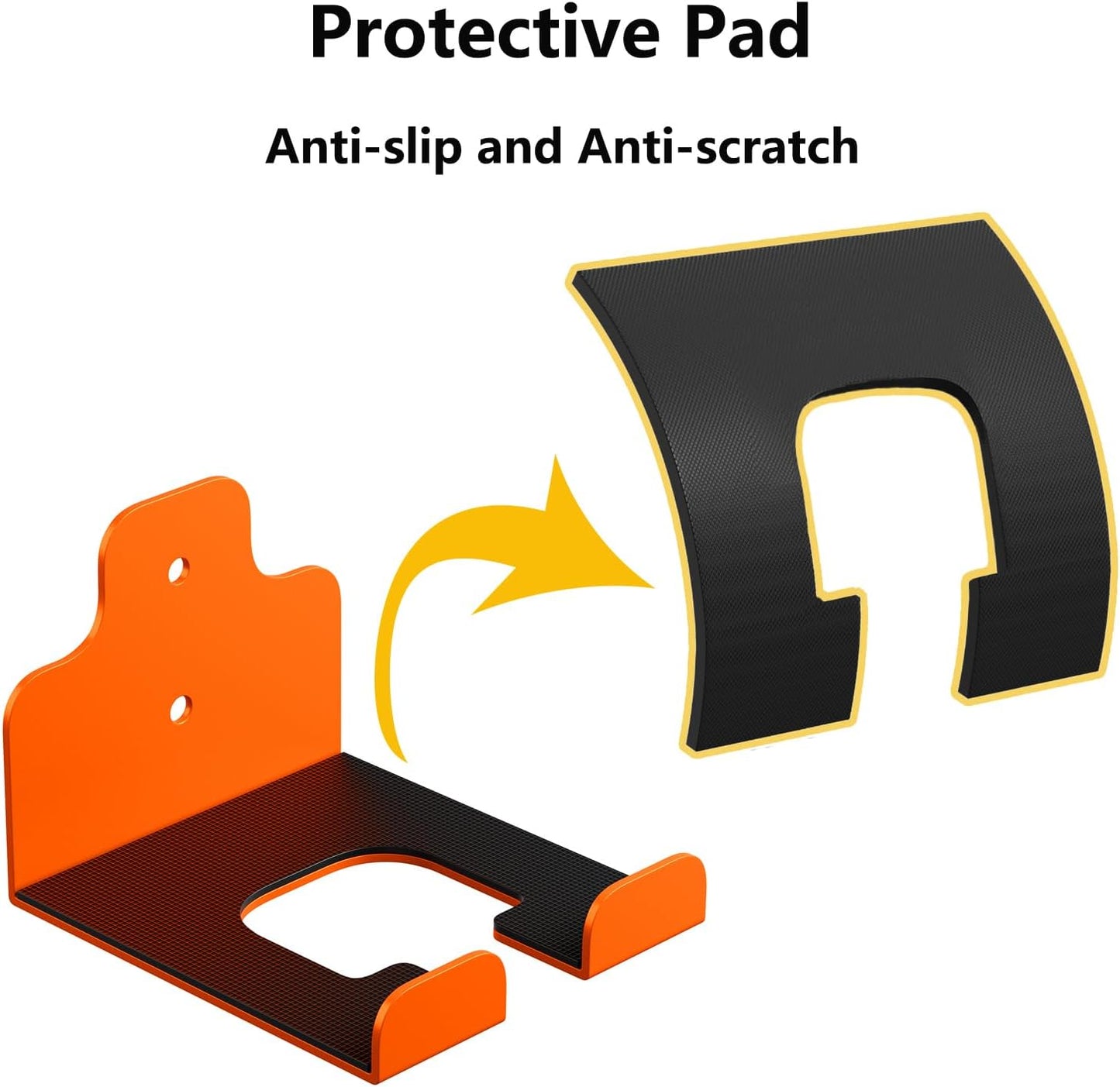 Garage Organizer Trimmer Rack, Garden Power Tool Hanger Weed Whackers Holder Wall Mounted for Grass Trimmer, Hedge Trimmer, Garage Trimmer, Garden Tools,1 Pack(Orange)