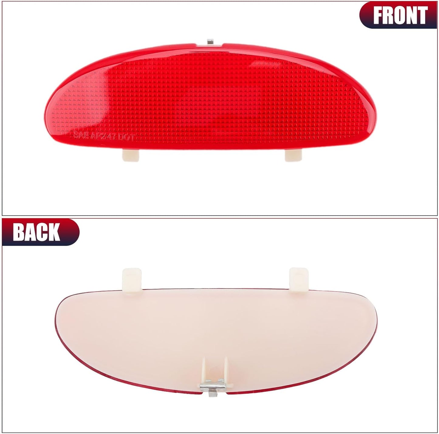 DERI Car Front Inner Door Panel Reflector Plate with Buckle Compatible with C5 Corvette 1997-2004, Left or Right Side Door Panel Reflector Assembly Replace 10295148 (Red) 1Pack