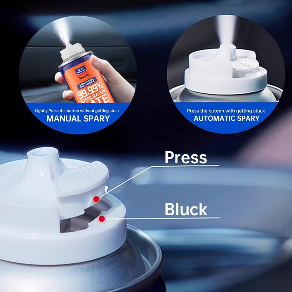 Glodway Whole Car Air Refresher Spray,Odor Eliminator Eliminates Strong Vehicle Odors,Tropical Flavor Scent-6 Ounce Spray Bottle (Plack of 3)