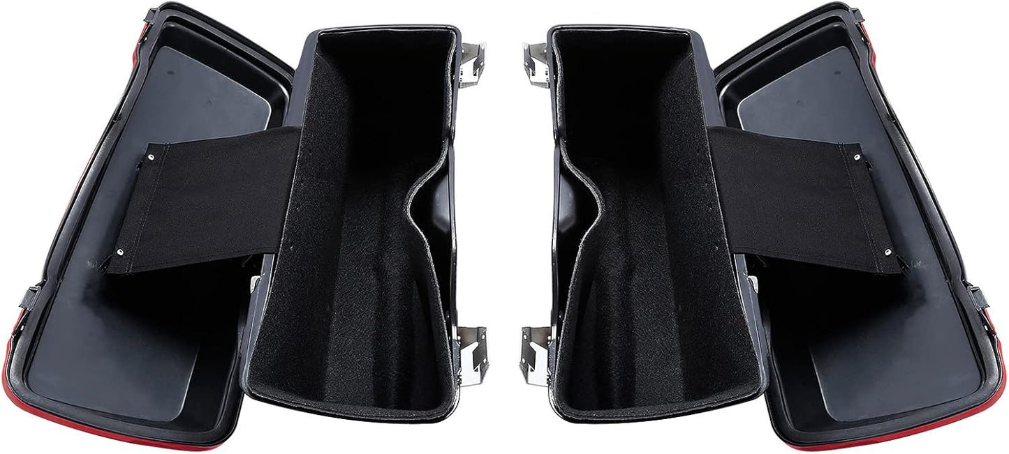 Green-L Red Hard Saddlebags Fit for Harley Touring Electra Glide Street Glide Road Glide Road King 1994-2013