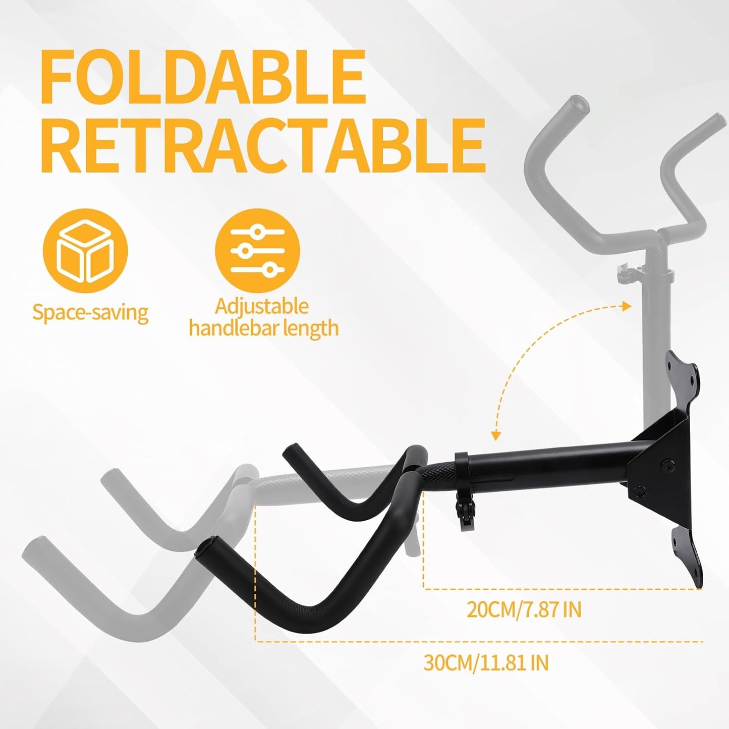 Bike Wall Parking Stand - Adjustable Horizontal Bicycle Storage Rack for Garage and Home - Metal Hook Holder for Road, Mountain, and Hybrid Bikes