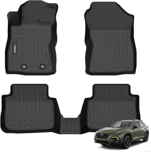 Floor Mats Custom for Subaru Crosstrek 2024 2025 & Subaru Impreza 2024 2025 All Weather Protection TPE Waterproof Non-Slip Car Floor Liners 1st & 2nd Row Set Accessories Black