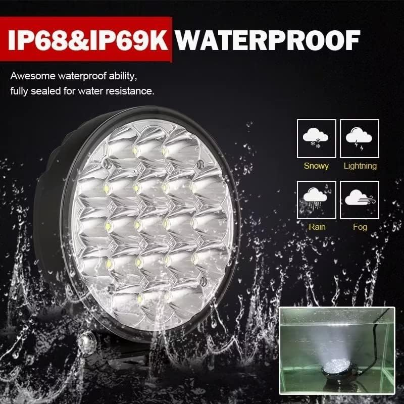 BIGLION.X 6-Inch Round LED Offroad Light 2pcs 210W 32000LM Super Bright Spot Driving Light With Wiring Harness Waterproof IP68 12V 24V for Pickup Trucks UTV SUV