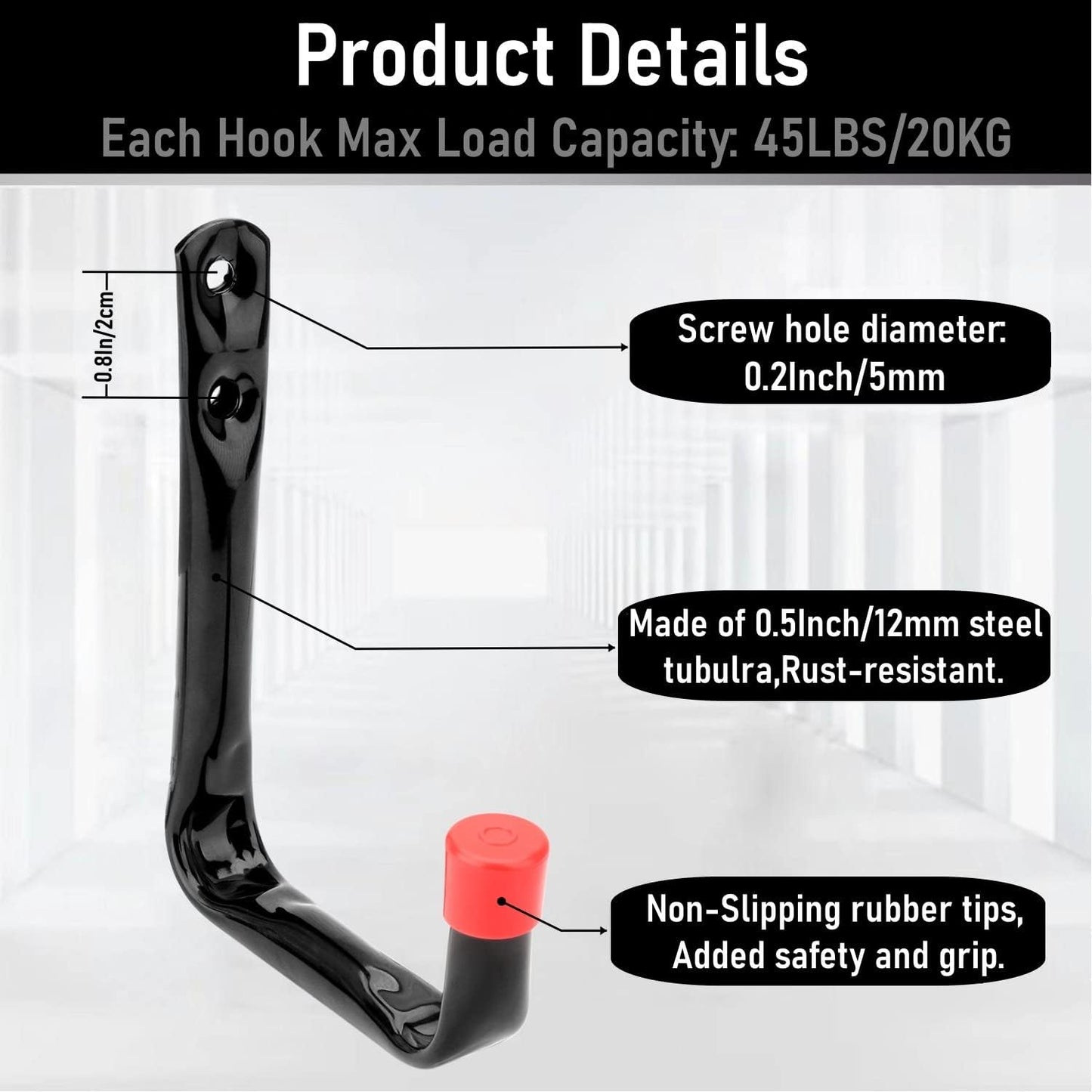 12 Pack Garage Hooks, 3.5Inch Utility Hooks, Heavy Duty Garage Storage Wall Hooks