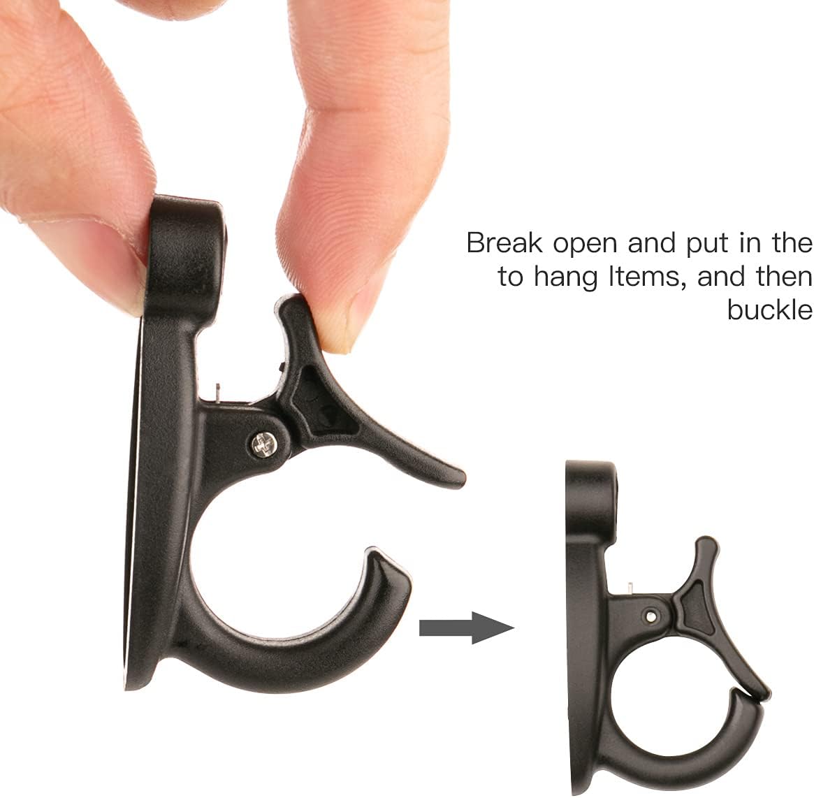 Elrswy 40Pack,Light Hanger Hooks,String Light Hooks,Screw-in Hooks for Hanging String Lights and Wire,Plants,Wind Chimes,Plastic,Black, Wall, Hooks-SQ-01