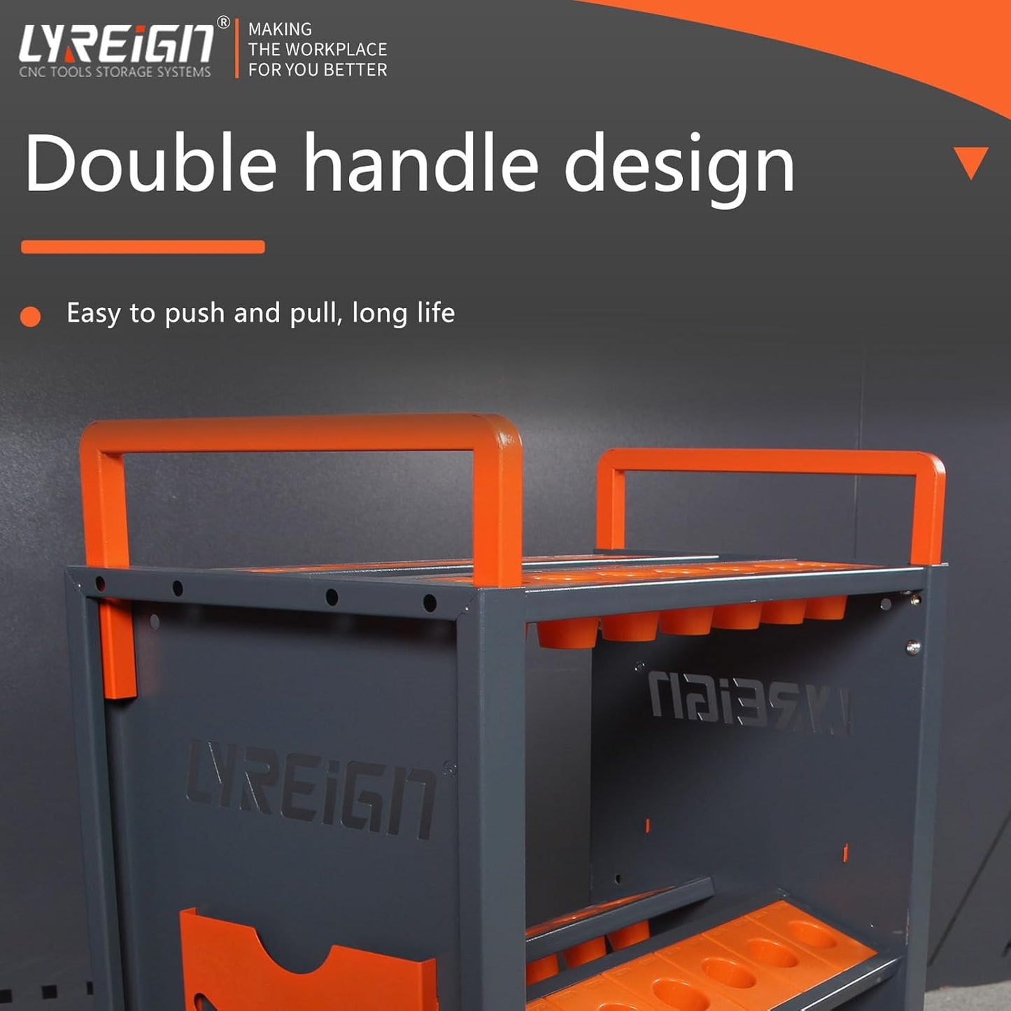 BT50 CNC Tool Holder Transfer Cart, Multi-Function Workshop Trolley with Wheels, Tool Holder Station for Storehouse, Factory, Garage