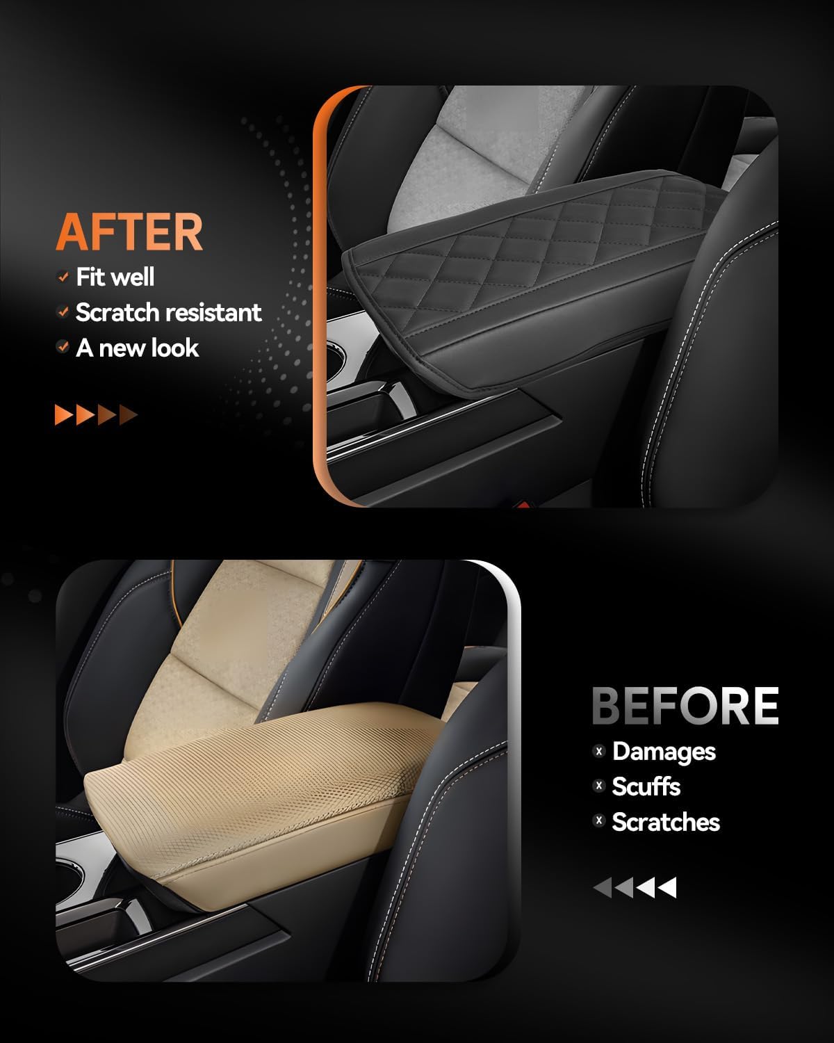 CDEFG for Chevrolet Equinox 2025 2026 Center Console Cover Armrest Box Cover for Chevy Equinox (LT, RS, Activ) Accessories Arm Rest Protector NOT for Equinox EV