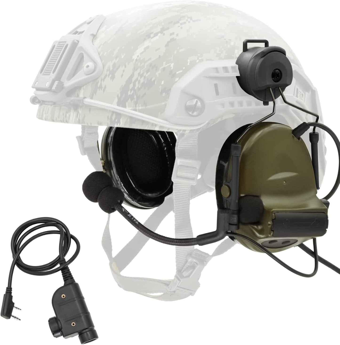 COMTA 2 Helmet-Type Tactical Headset with U94 PTT 2pin，Noise Canceling Headphones，for Airsoft Hunting Shooting