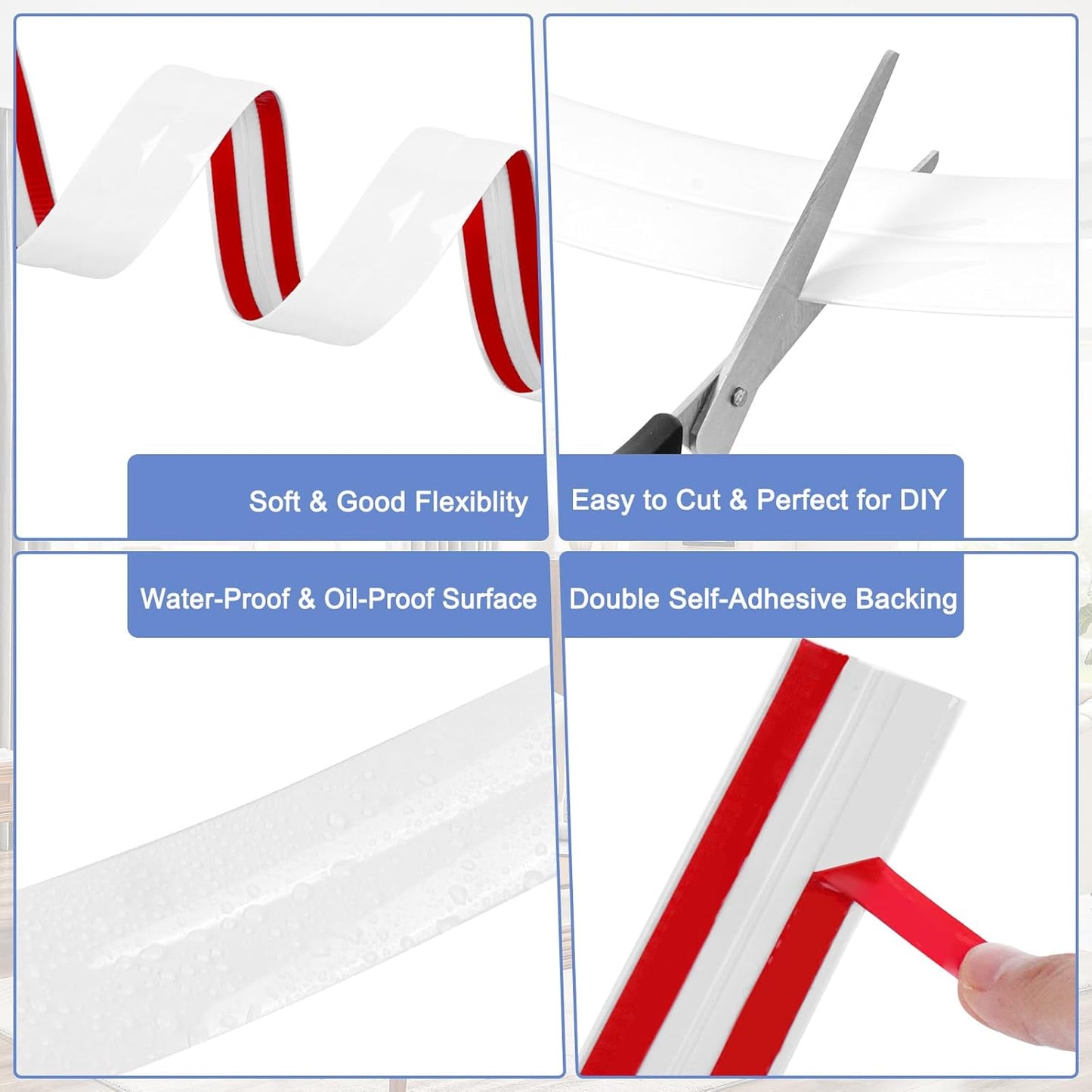 Wall Corner Protector Moulding Trim Peel and Stick Wall Corner Guards Trim Flexible Self Adhesive Edge Protector Moulding, 0.8 in x 10 Ft, White