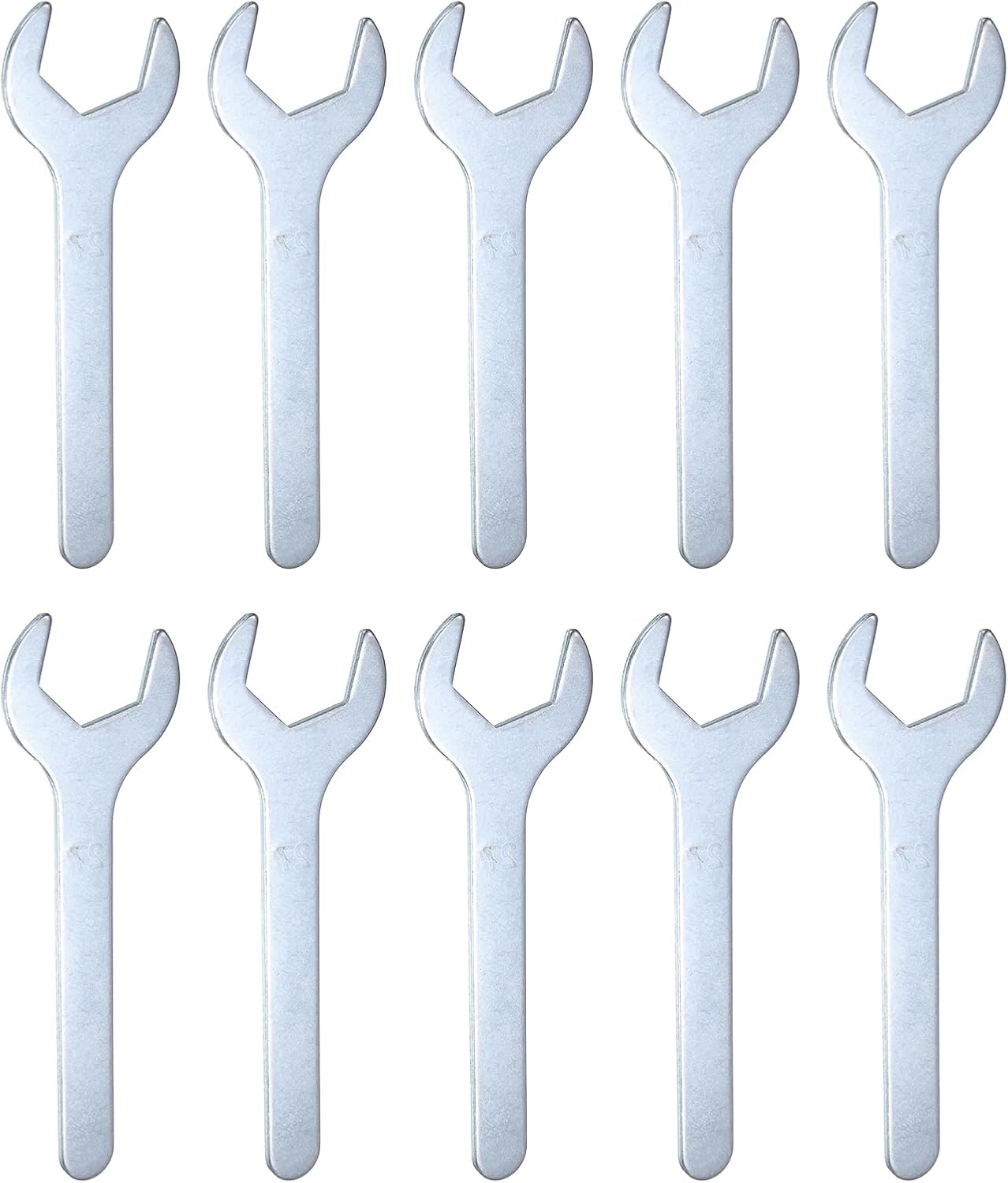 HARFINGTON 10pcs Small Wrench 27x140x2.6mm Metric U-Shaped Single Open Ended Spanner Super Thin Flat Head Galvanizing Wrench for Automotive Repair Furniture Assembly