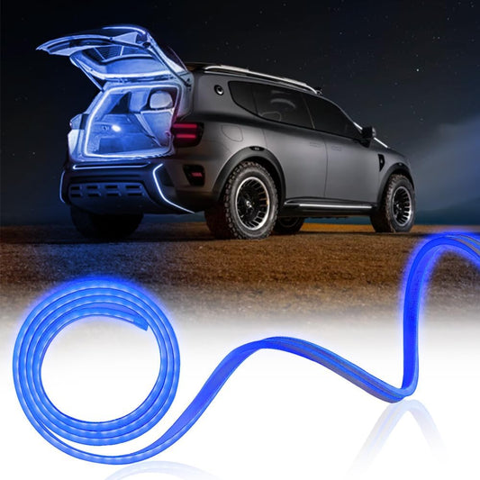 Car LED Strip Light For Trunk, 158Inch IP67 Silicone Waterproof Neon Light Strip Embedded, Flexible Cutting Universal Auto Interior Lights(Blue)