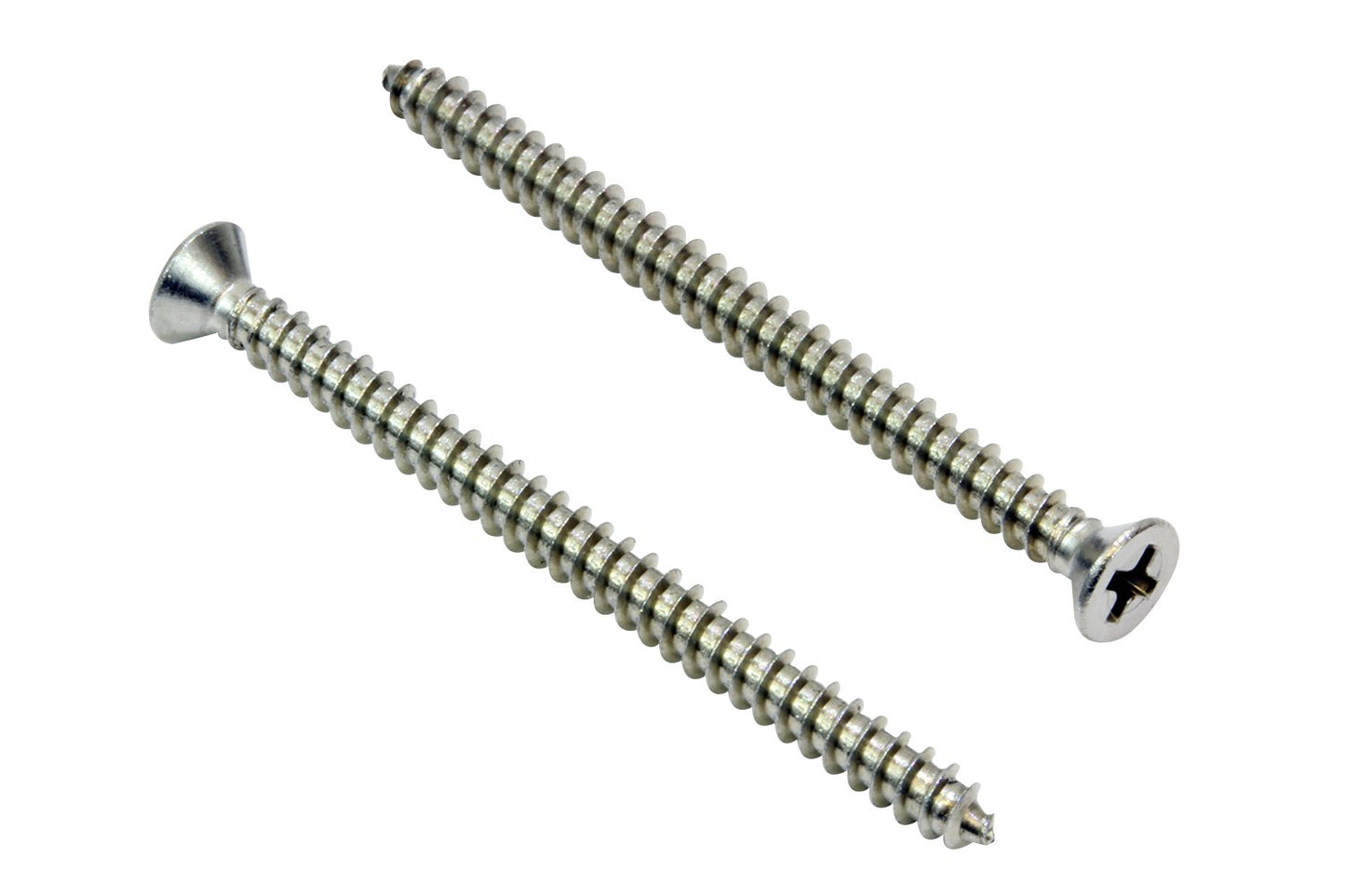 Bolt Dropper #4 x 1-1/2" Stainless Steel Flat Head Phillips Wood Screw, (100 pc), 18-8 (304) Stainless Steel Sheet Metal Screws - Type A Point, Plain Finish
