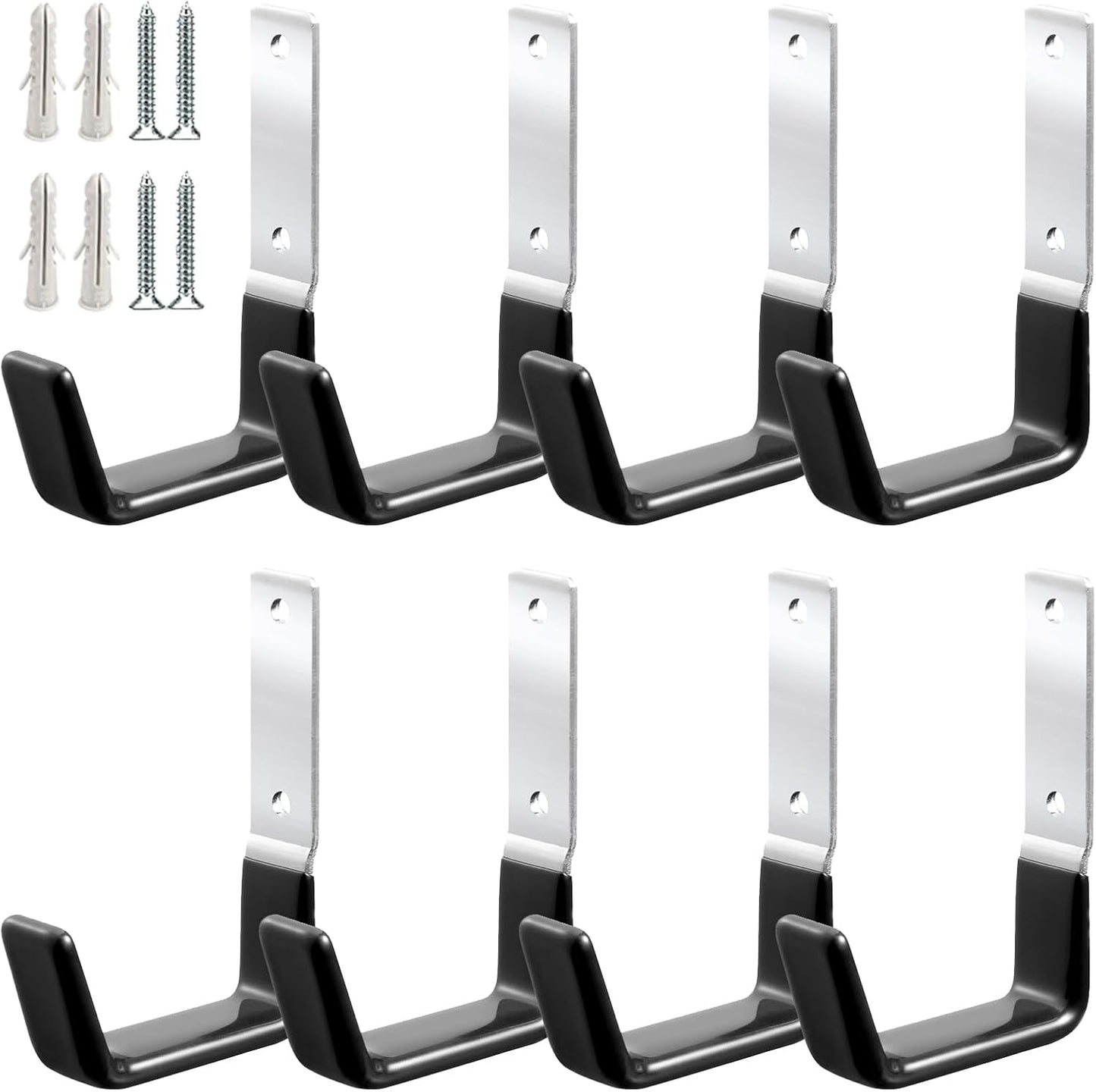 Heavy Duty Steel Garage Hooks,Garage Storage Utility Hooks,Anti-Slip Hanger, Tool Organizer,Steel Wall Mount Organizer, Garden Hose Hanger (Small-8PC)