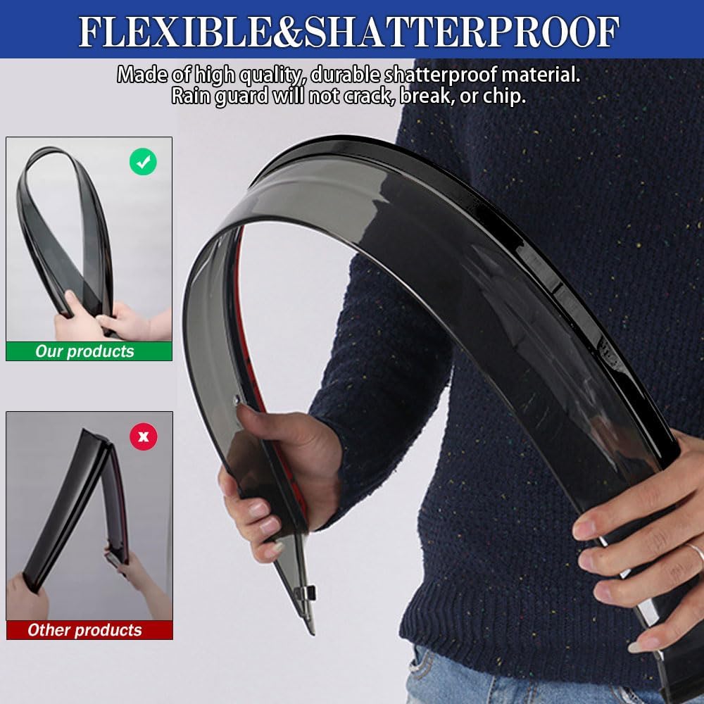 Rain Guards for Chevrolet (Chevy) Malibu 2016-2023, Tape-on Side Window Deflectors for Chevrolet Malibu, Window Visors for Chevrolet Cars, for Chevrolet Car Accessories, 4 pcs