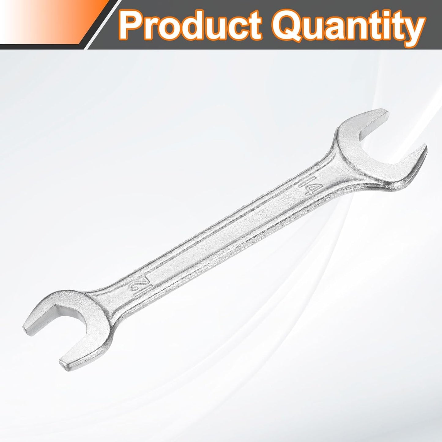 HARFINGTON Double Open End Wrench 12mm x 14mm Metric 15 Degree Offset Angle Small Flat Head Wrench Galvanizing Open Ended Spanner for Automotive Repair Furniture Assembly