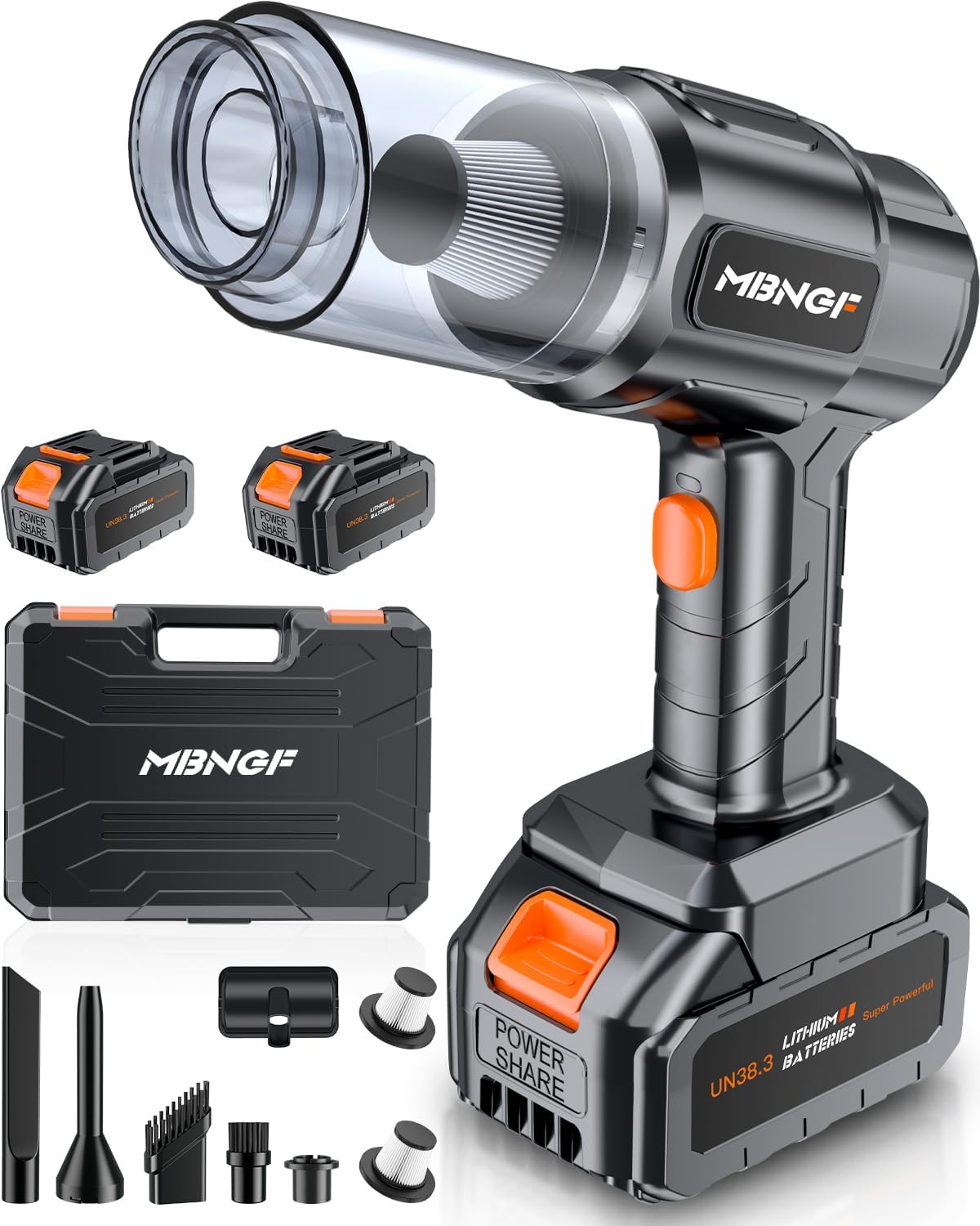 Car Vacuum Portable Cordless, 35000PA High Power Suction & Blower, Wireless Handheld Vacuum Cleaner for Car, Home, Office, Pet(Shiny Black)