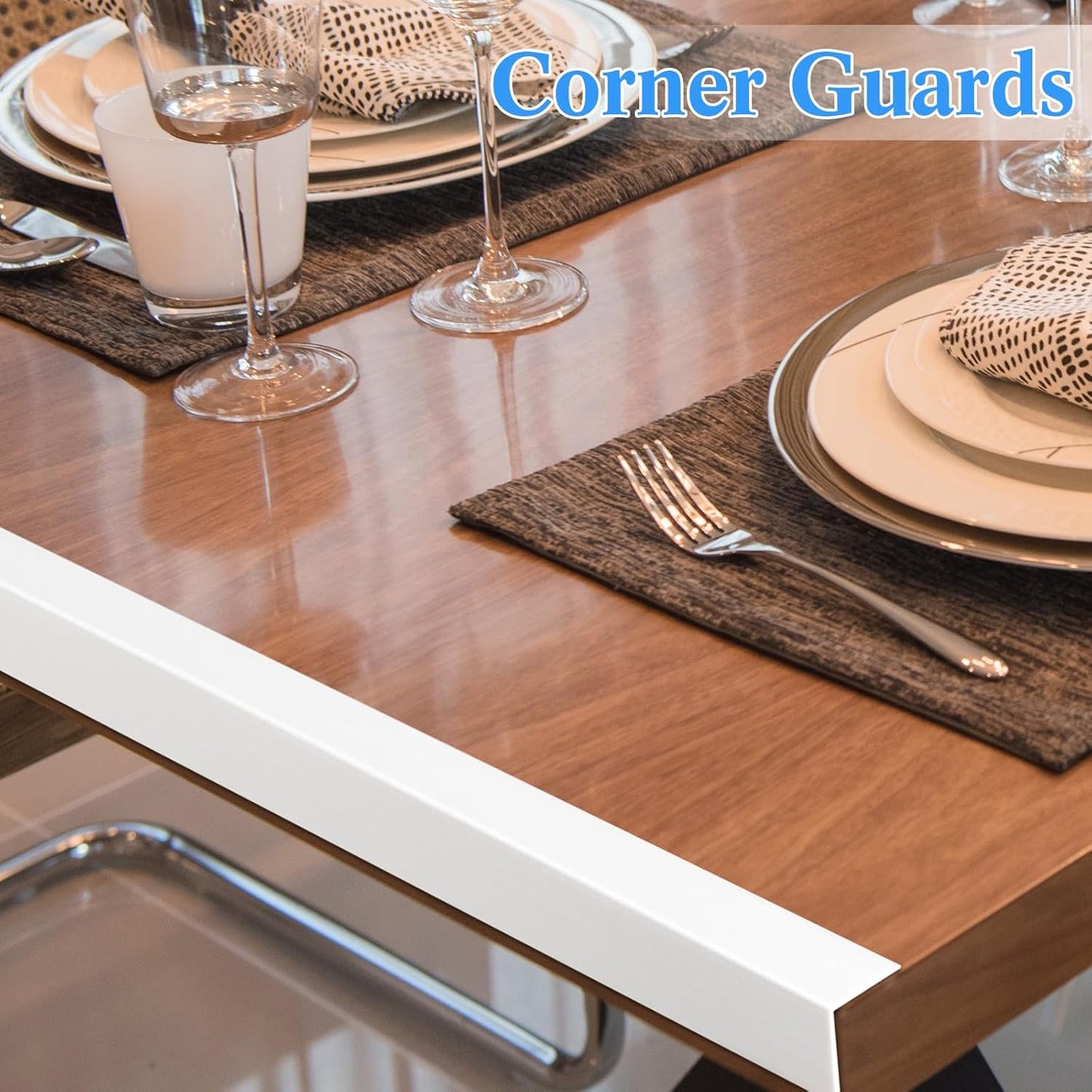 Sasylvia 10 Pcs Wall Corner Protector Guards, 3/4 x 48 Inches Self Adhesive Vinyl Corner Trim Molding, Avoid Scratching Scuffs, Ease Install & Cleaning for Door Countertop Furniture Protection