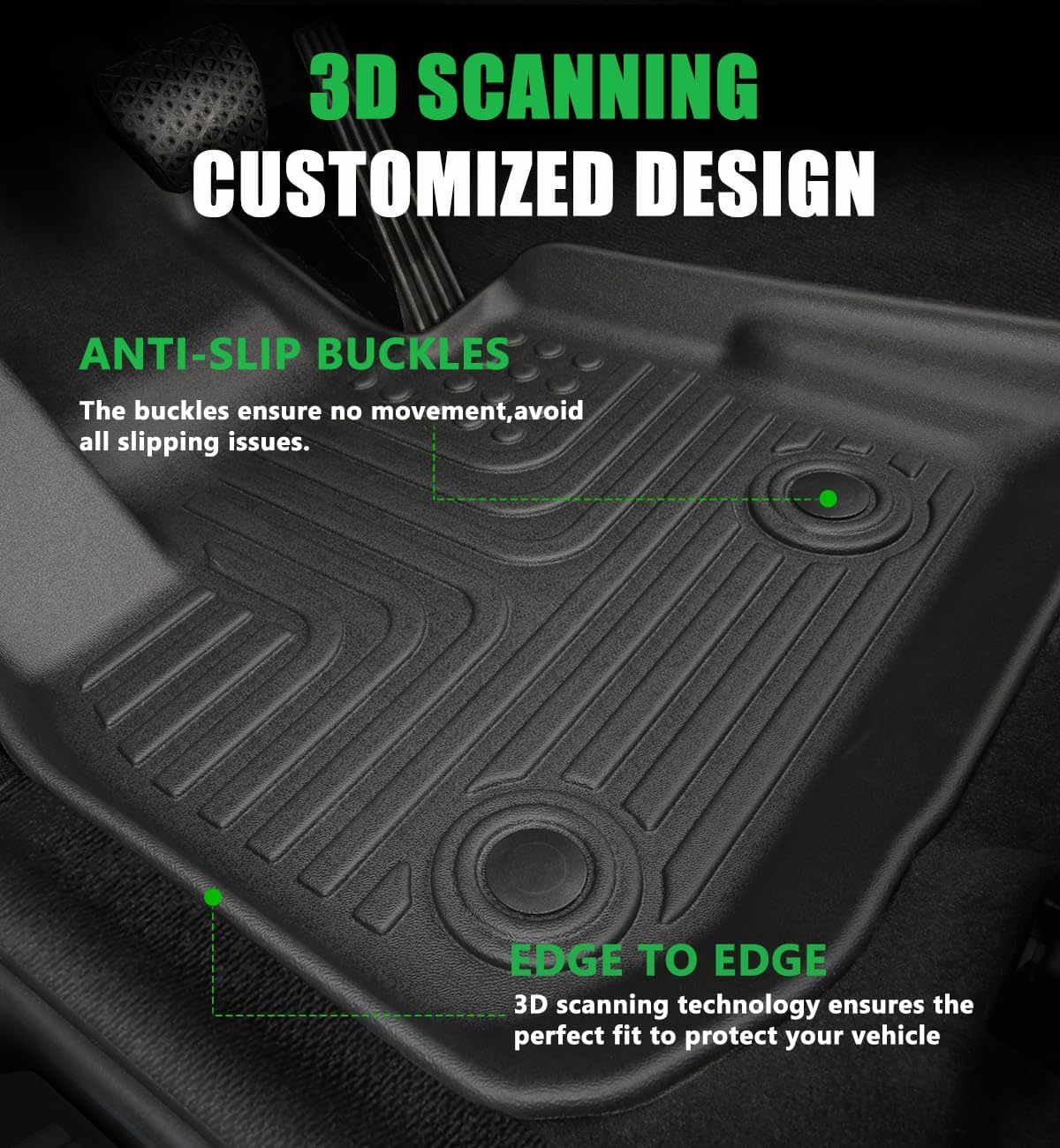 for Volkswagen Tiguan Floor Mats 2018 2019 2020 2021 2022 2023 2024 Car Mats for VW Tiguan Accessories All Weather Floor Mats Cargo Liner 2018-2024