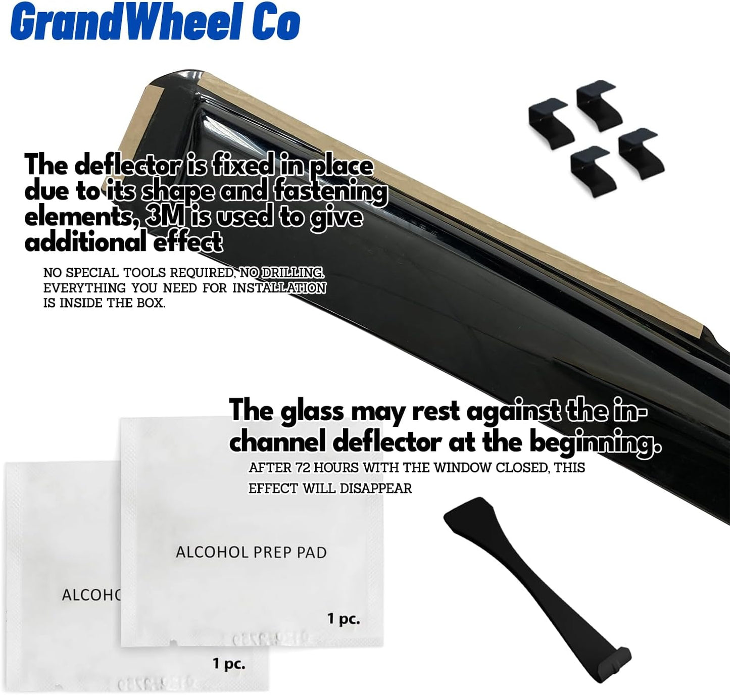 Window Deflectors Smoke Tinted in-Channel Side Window Vent Visor Deflectors Rain Guards Compatible with Ford Edge 2015-2025 - 4pcs. GW0950