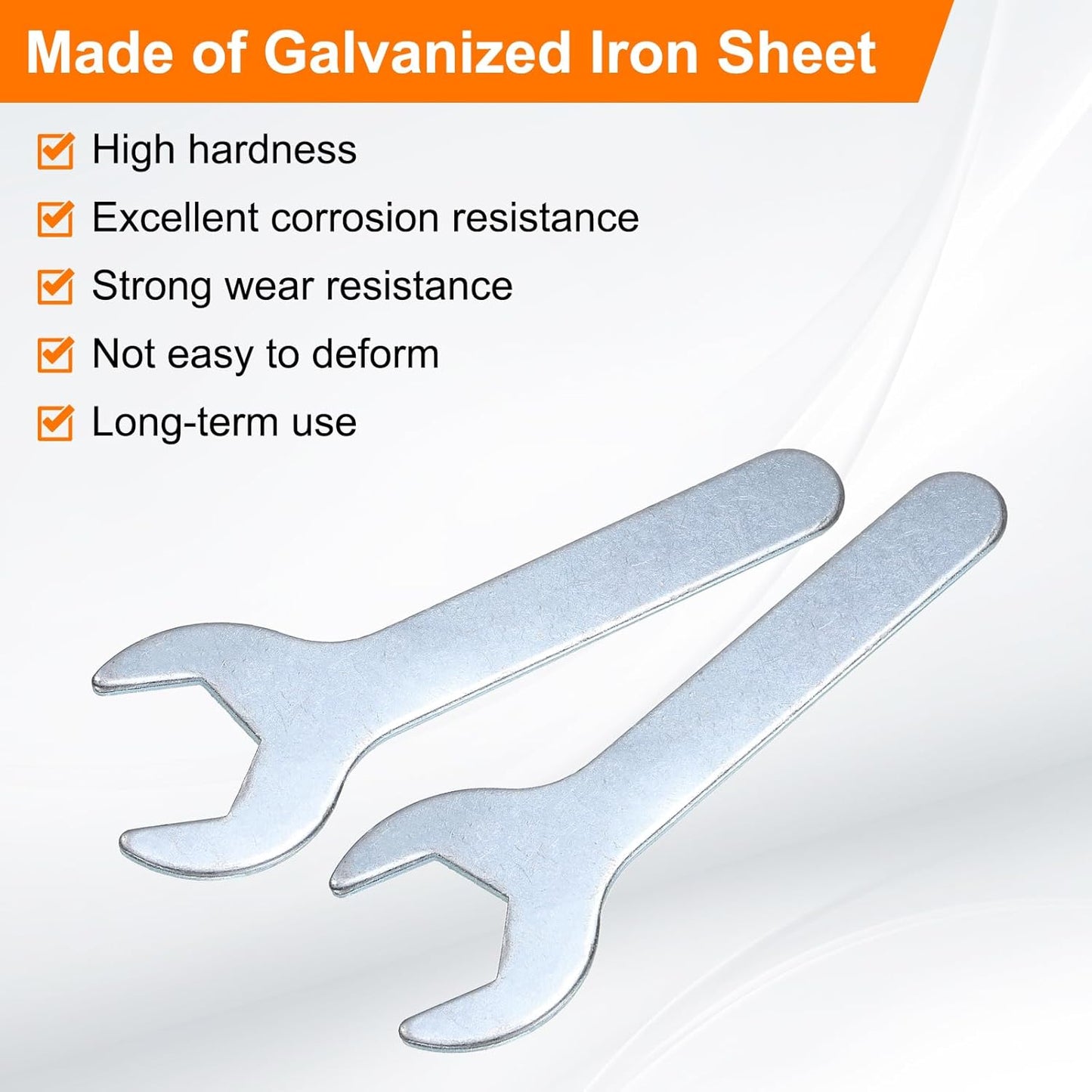 HARFINGTON 10pcs Small Wrench Open End Wrench 23x126x2.8mm Metric U-Shaped Single Open Ended Spanner Super Thin Small Flat Head Galvanizing Wrench for Automotive Repair Furniture Assembly