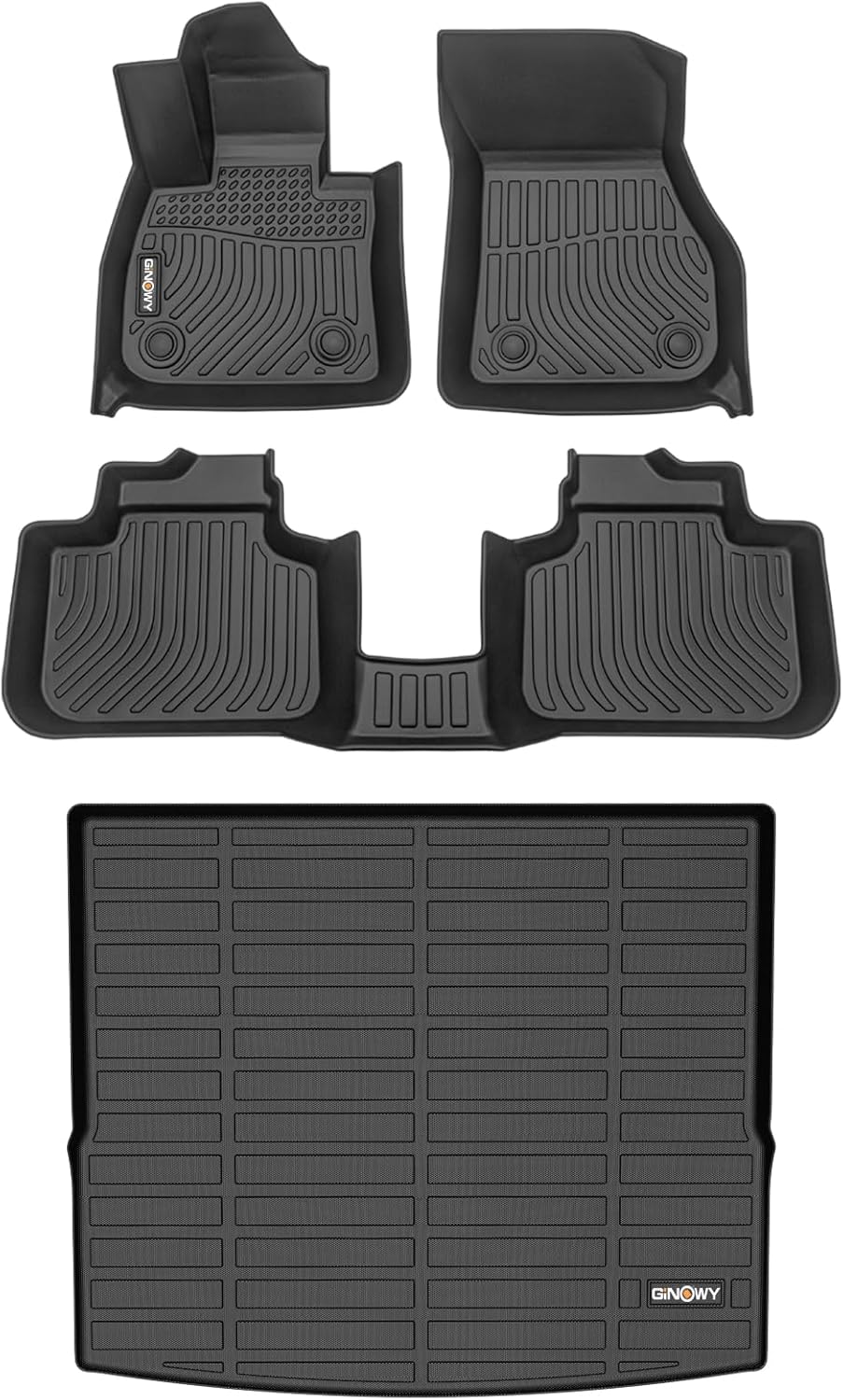 GINOWY-Floor Mats & Cargo Liner for BMW X1 2016-2022, TPE All Weather Car Floor Mats Rubber Cargo Mats Trunk Mat for BMW X1 Car Accessories