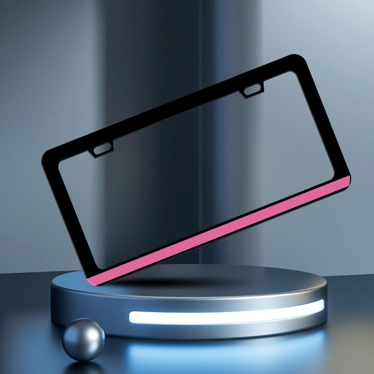 Breast Cancer Awareness License Plate Frame Pink Ribbon License Plate Frames Personalise Stainless Steel Funny Design Compatible With Standard License Plate Holder For Usa Canada 6 X 12 In With Screws