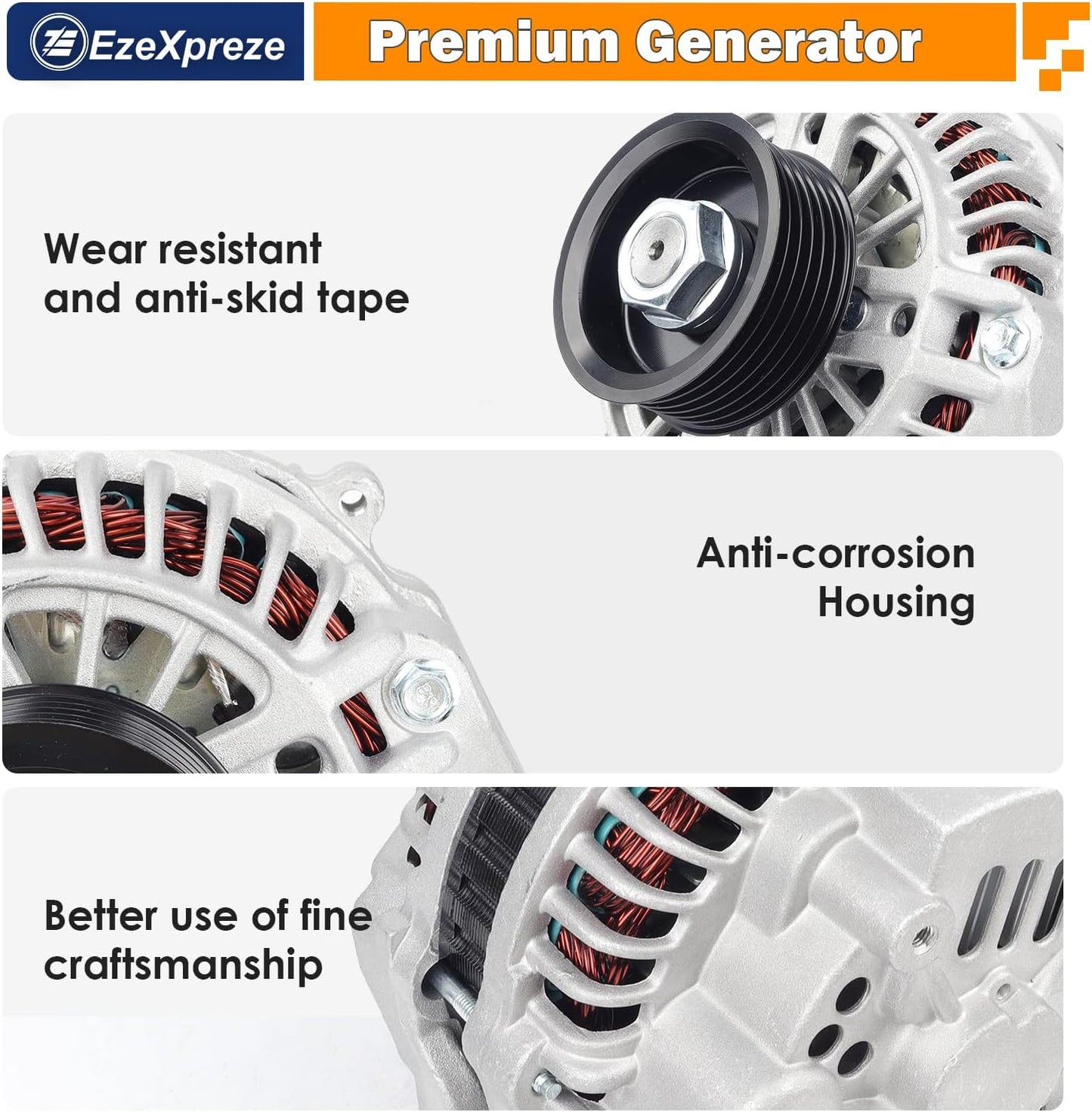EzeXpreze Honda Civic Acur.a Alternator Replacement for 2001 2002 2003 2004 2005 EL L4 1.7L, 70AMP CCW 06311PLM505RM 31100-PLM-A01A02 02RM AHGA50 64 A005TA6991A 7091 7191 ZC 400-48035 13893N
