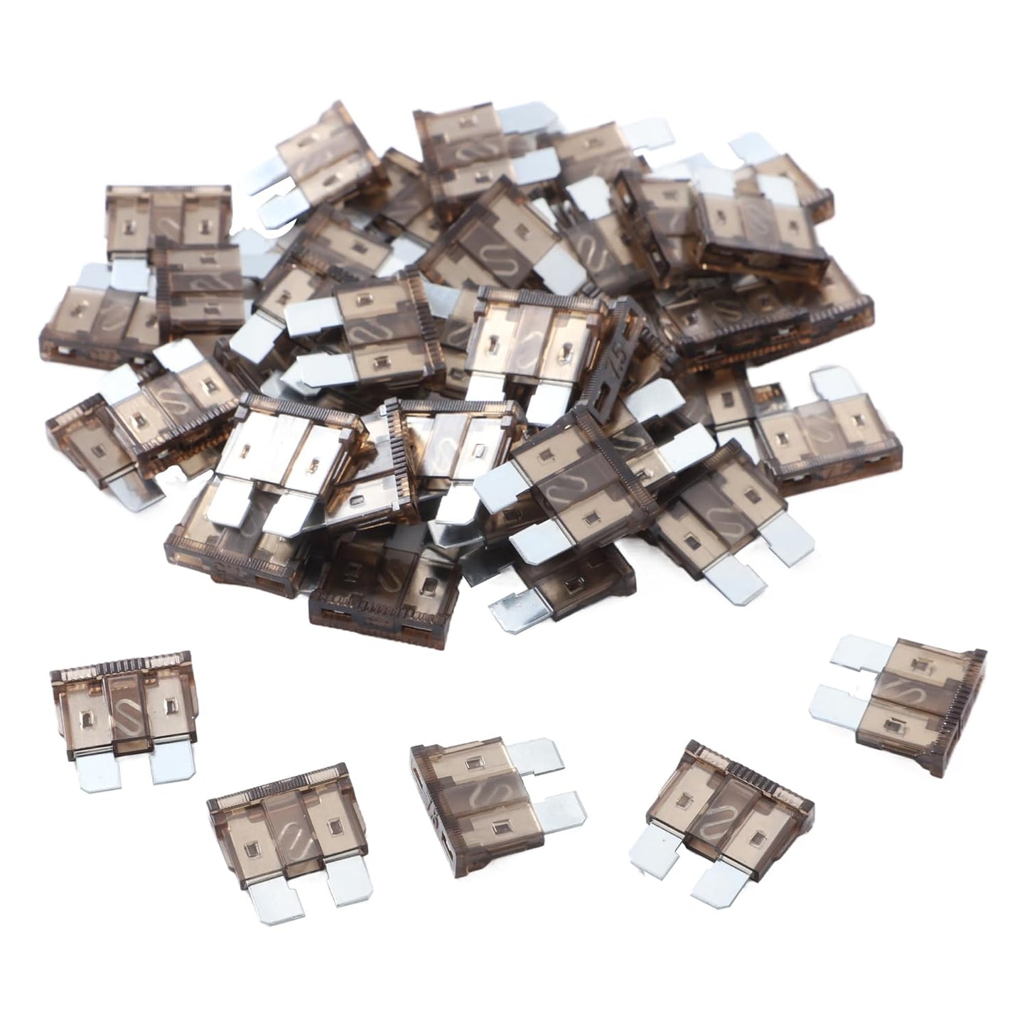100 Pack Auto Fuses 7.5 AMP ATC/ATO Standard Regular Fuse Blade 7.5A Car Truck Boat Marine RV
