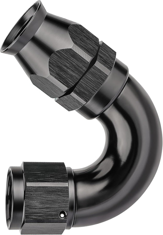 EVIL ENERGY 6AN 150 Degree PTFE One Piece Full Flow End Hose Fitting Aluminum Black