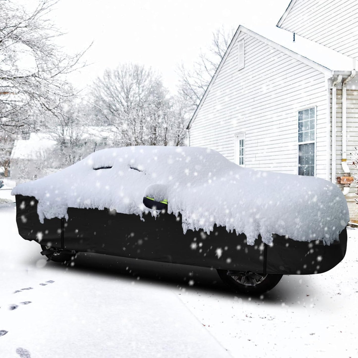 for Chevy Silverado 1500 Crew Cab 6.6 ft. Bed Truck Cover, Waterproof All Weather Car Covers with Zipper Windproof Heavy Duty Protection for 2000-2023 Silverado 1500/GMC Sierra 1500(UP to 241.7‘’L)