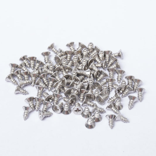Bolt Dropper #4 x 1/4" Stainless Steel Flat Head Phillips Wood Screw (100 Pack), 18-8 (304) Stainless Steel Sheet Metal Screws - Type A Point, Plain Finish